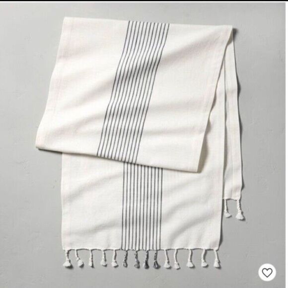 Hearth & Hand Magnolia Middle Stripes Table Runner With Braided Edging 20x90 - Picture 1 of 4